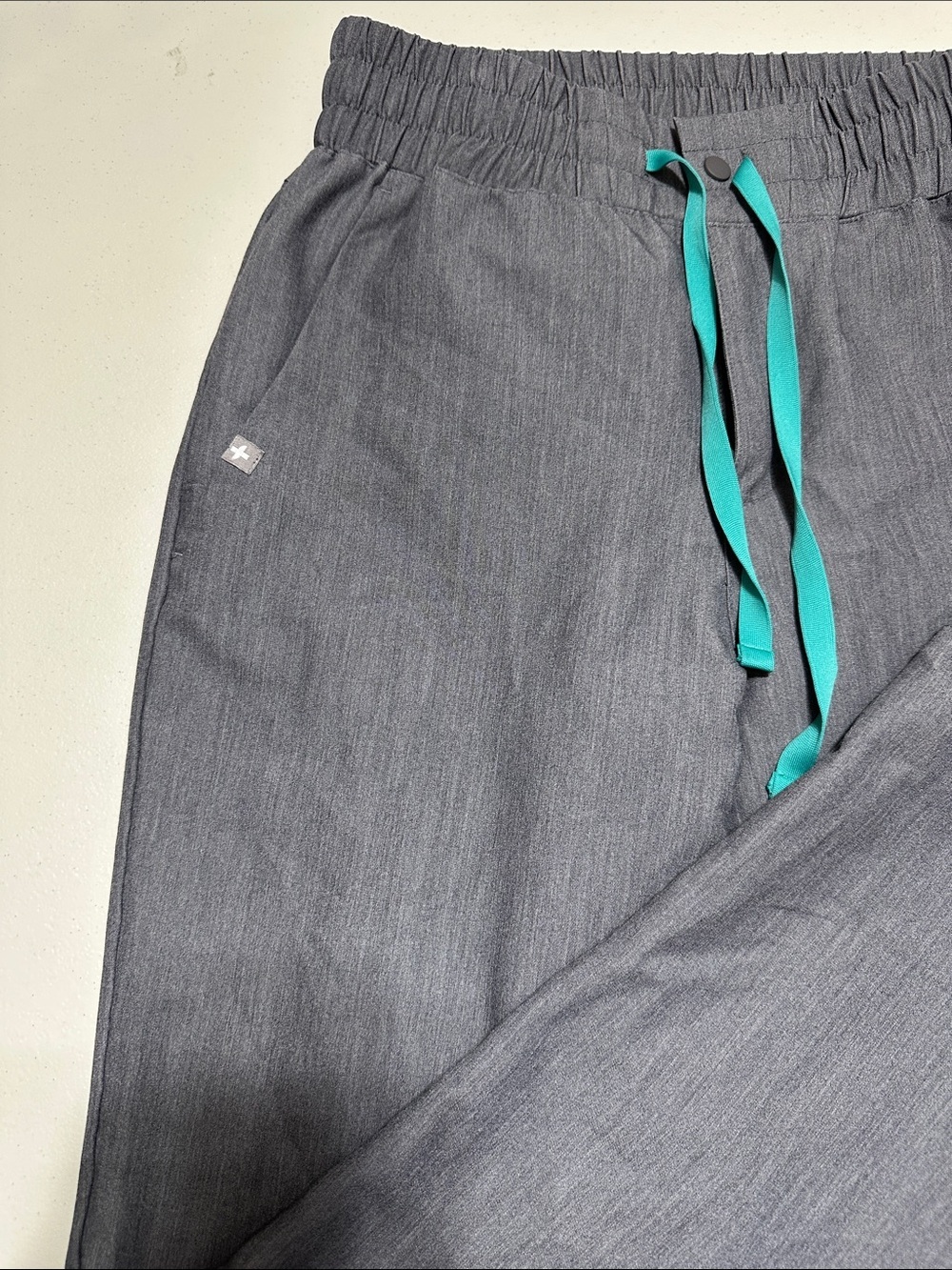 Figs Charcoal Joggers with Teal Drawcord - Picture 2 of 5